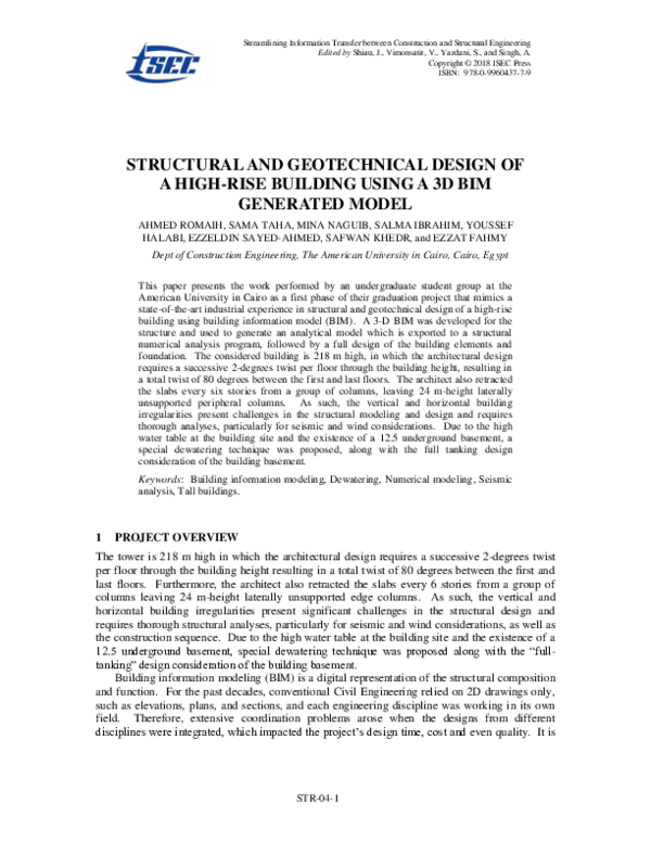 (PDF) Structural and Geotechnical Design of a High-Rise Building Using ...