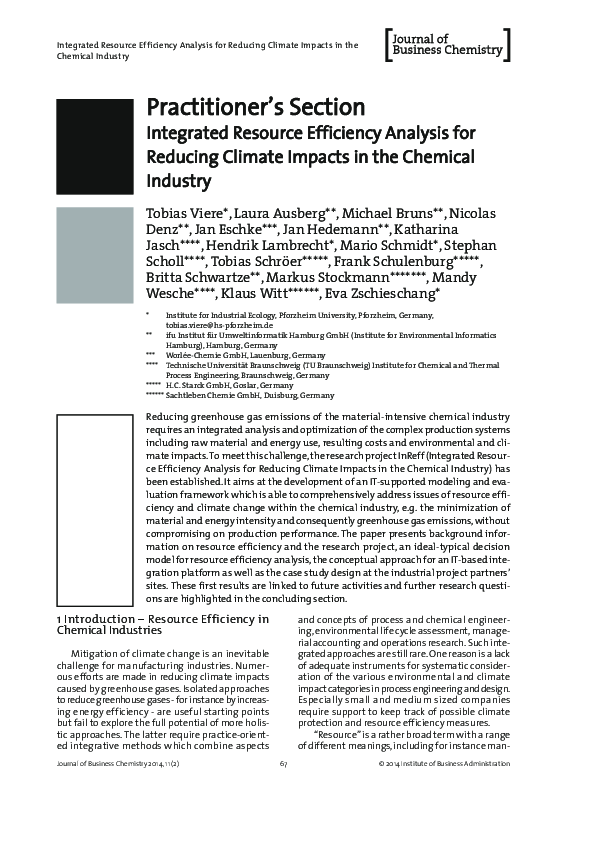 (PDF) Practitioner’s Section: Integrated Resource Efficiency Analysis ...