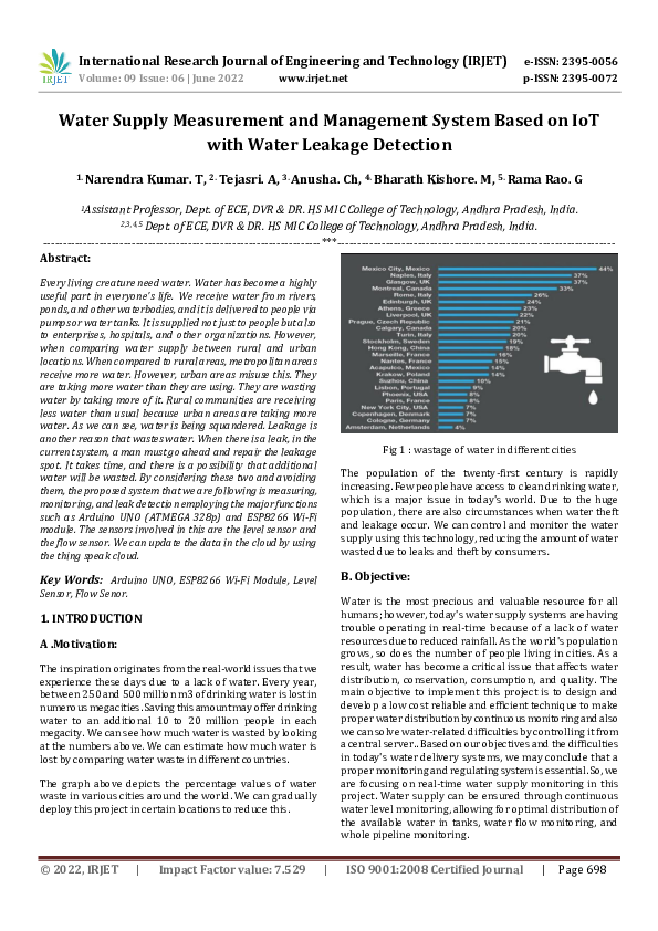 (PDF) Water Supply Measurement and Management System Based on IoT with ...