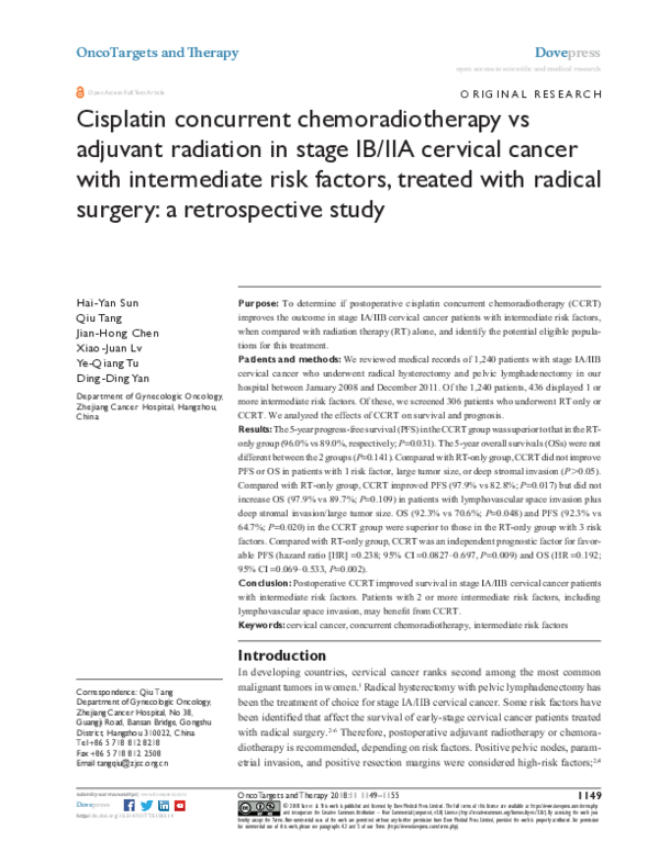 (PDF) Cisplatin concurrent chemoradiotherapy vs adjuvant radiation in ...