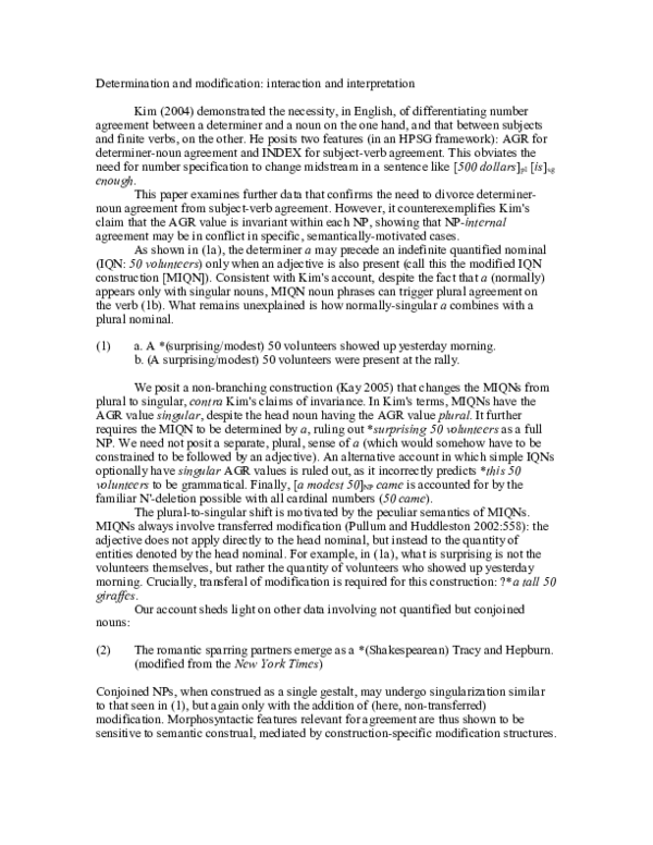 (PDF) Determination and modification: interaction and interpretation∗