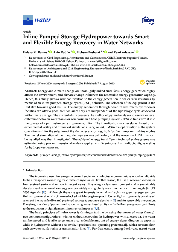 (PDF) Inline Pumped Storage Hydropower towards Smart and Flexible ...