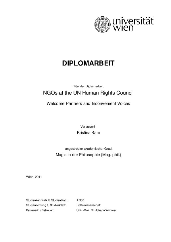 (PDF) NGOs at the UN Human Rights Council