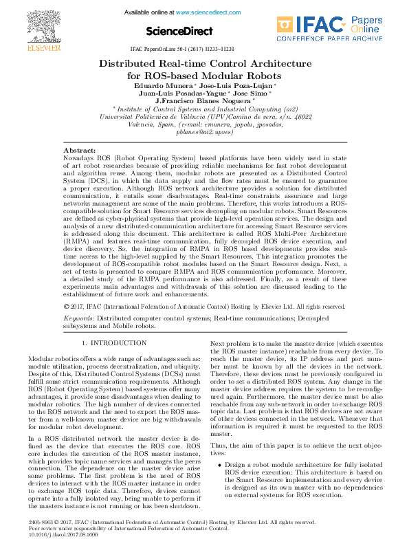 (PDF) Distributed Real-time Control Architecture for ROS-based Modular ...