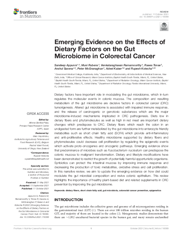 (PDF) Emerging Evidence on the Effects of Dietary Factors on the Gut ...