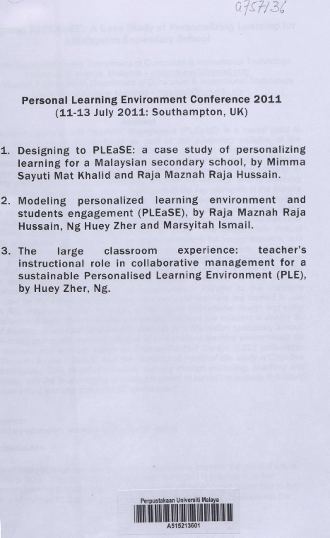(PDF) Designing to PLEaSE: A case study of personalizing learning for a ...
