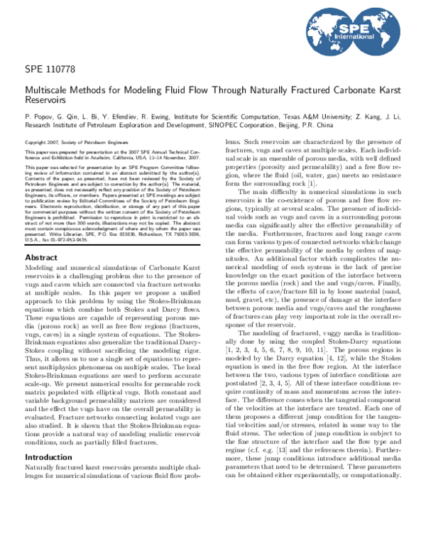 (PDF) Multiscale Methods for Modeling Fluid Flow Through Naturally ...