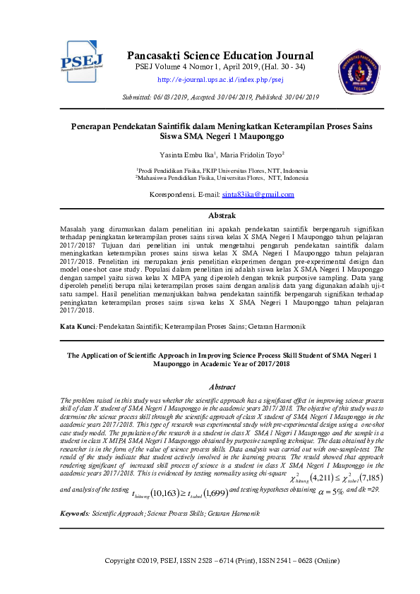 (PDF) Penerapan Pendekatan Saintifik dalam Meningkatkan Keterampilan