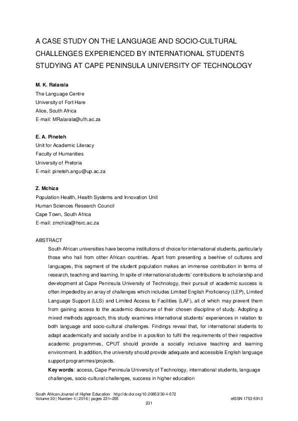 (PDF) A case study on the language and socio-cultural challenges ...