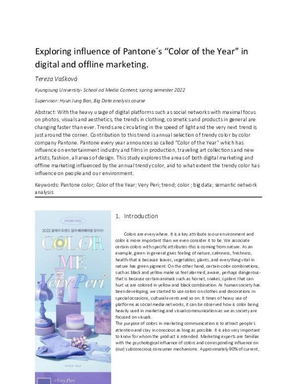 (PDF) Exploring influence of Pantone´s 