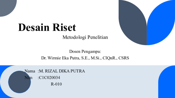 (PPT) PPT DESAIN RISET | M. Rizal Dika Putra C1C020034 - Academia.edu