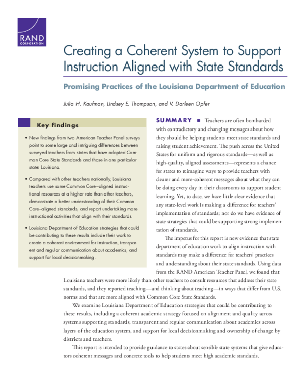 (PDF) Creating a Coherent System to Support Instruction Aligned with ...
