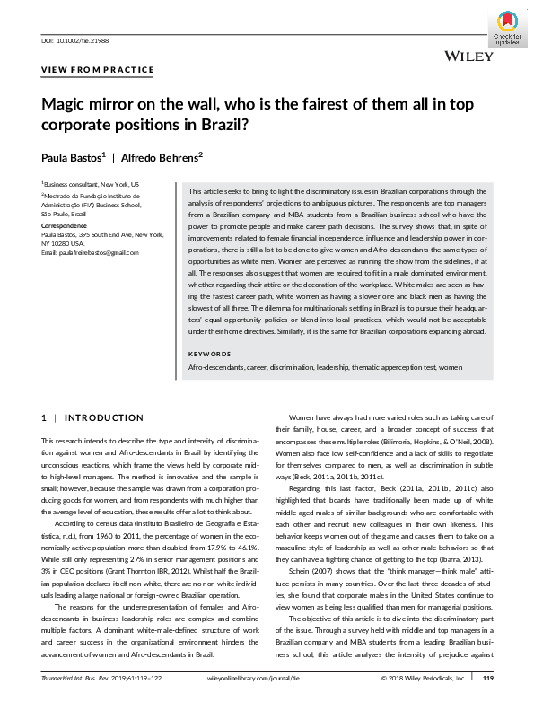 (PDF) Magic mirror on the wall, who is the fairest of them all in top
