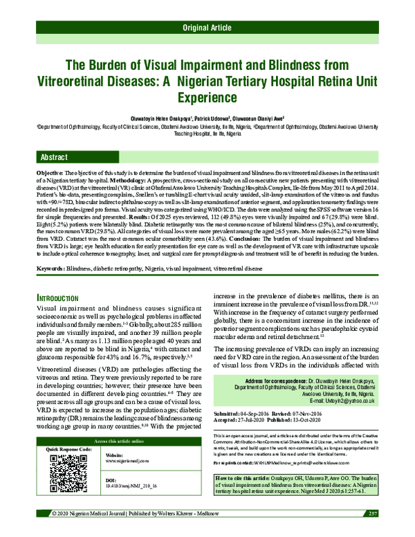 (PDF) The burden of visual impairment and blindness from vitreoretinal ...