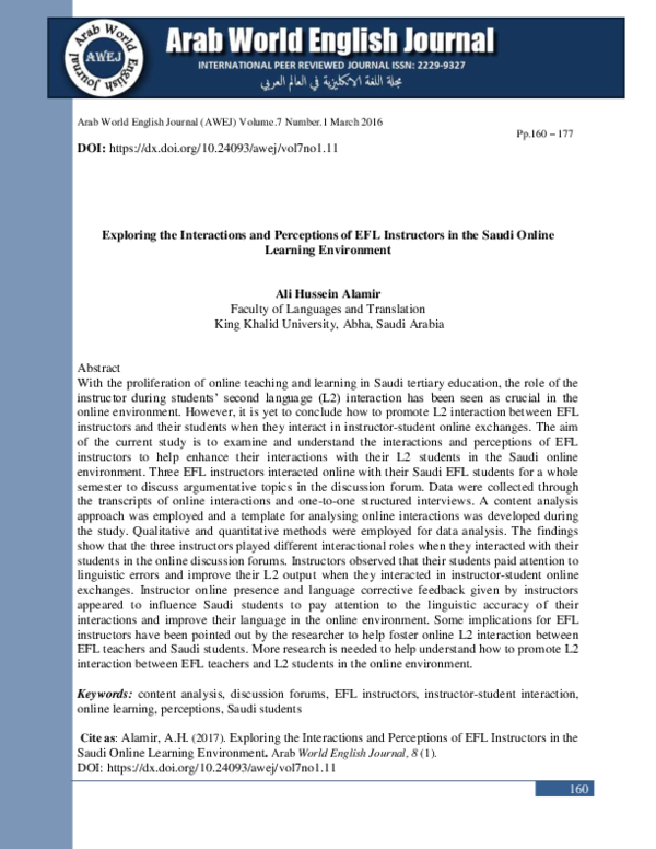(PDF) Exploring the Interactions and Perceptions of EFL Instructors in ...