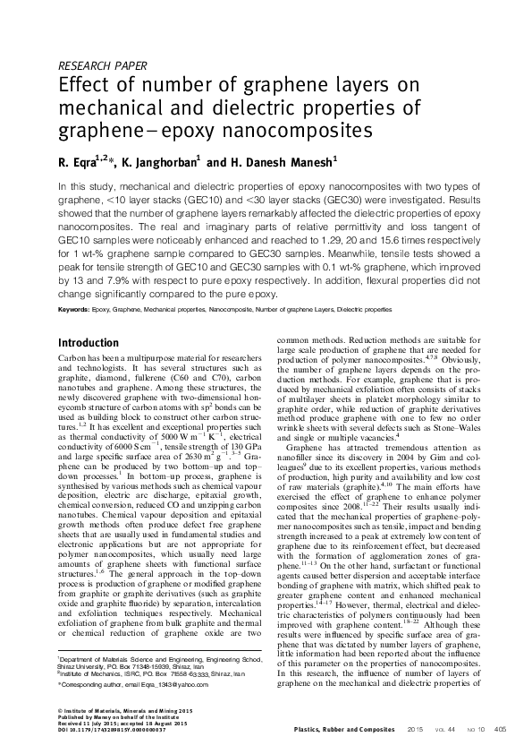 (PDF) Effect of number of graphene layers on mechanical and dielectric ...