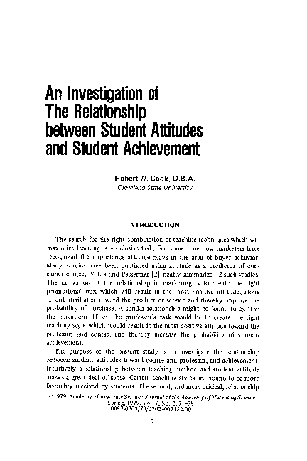 (PDF) An investigation of the relationship between student attitudes ...