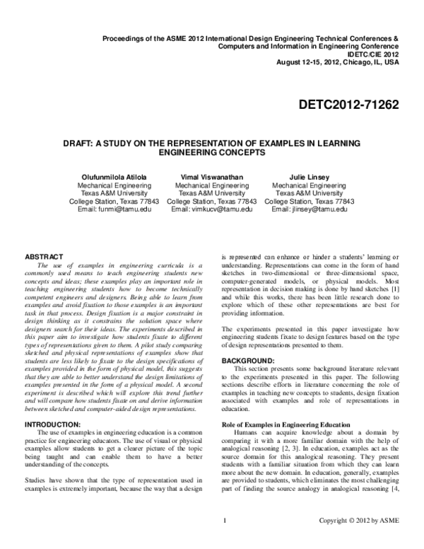 (PDF) A study on the representation of examples in learning engineering ...