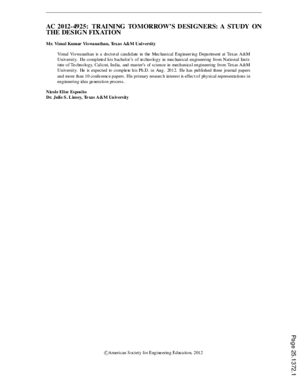 (PDF) Training Tomorrow’s Designers: A Study on the Design Fixation