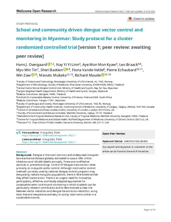 (PDF) School and community driven dengue vector control and monitoring ...