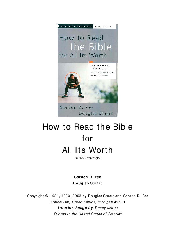 (PDF) How to read the Bible for all its worth : a guide to ...