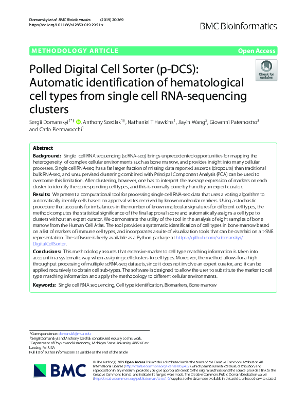 (PDF) Polled Digital Cell Sorter (p-DCS): Automatic identification of ...
