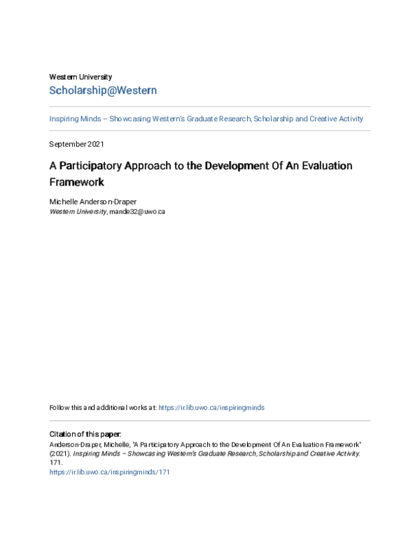 (PDF) A Participatory Approach to the Development Of An Evaluation ...
