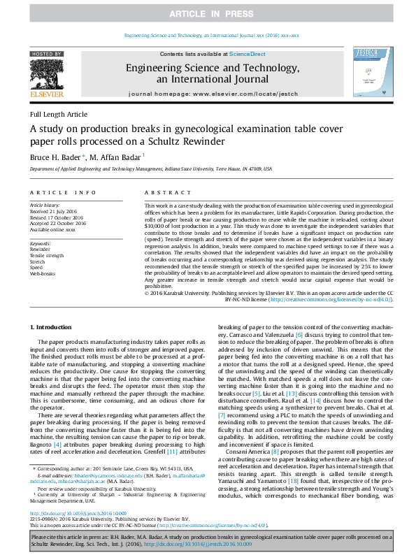 (PDF) A study on production breaks in gynecological examination table