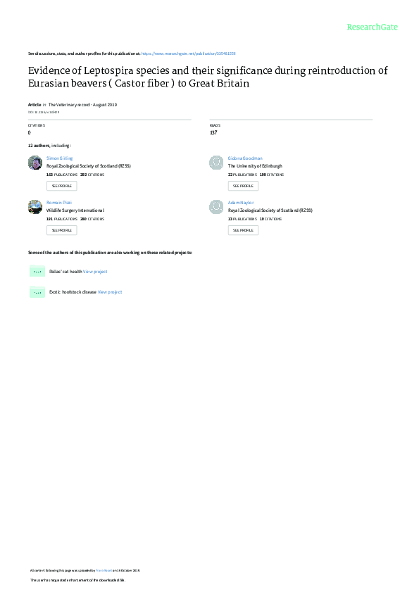 (PDF) Evidence of Leptospira species and their significance during