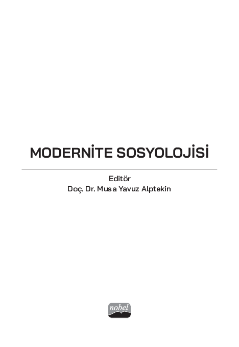 (PDF) Modernite Sosyolojisi (Modernity Sociology)