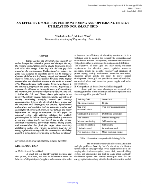 (PDF) An Effective Solution For Monitoring And Optimizing Energy ...