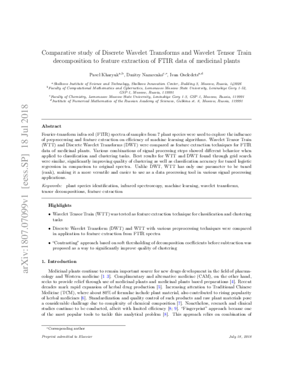 (PDF) Comparative study of Discrete Wavelet Transforms and Wavelet ...