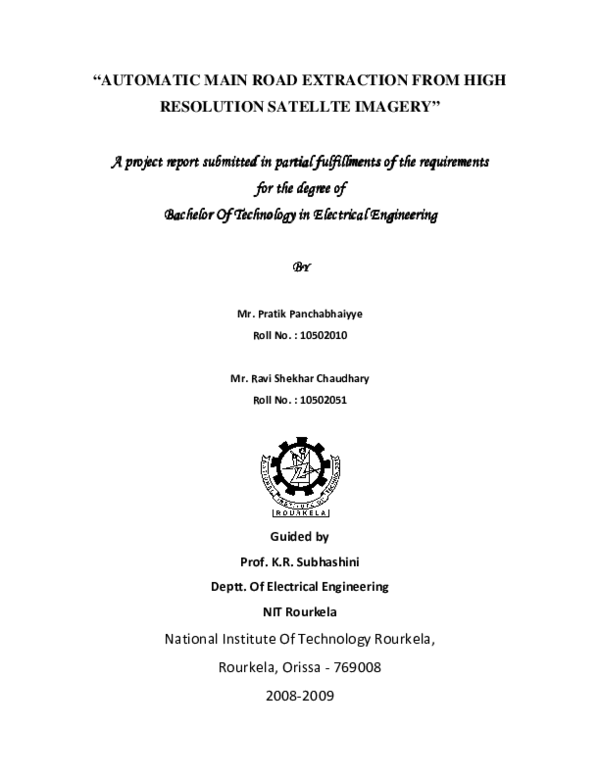 (PDF) “ AUTOMATIC MAIN ROAD EXTRACTION FROM HIGH RESOLUTION SATELLTE ...