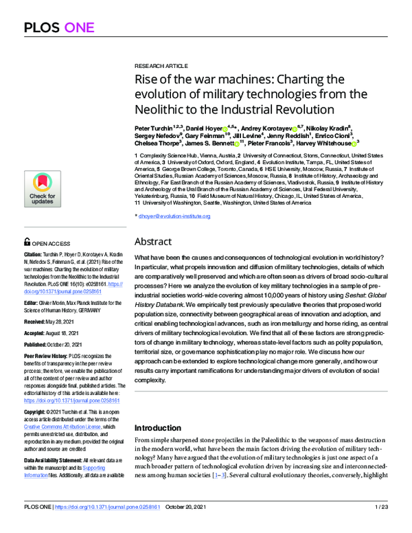 (PDF) Rise of the War Machines: Charting the Evolution of Military ...