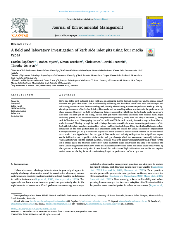 (PDF) A field and laboratory investigation of kerb side inlet pits ...