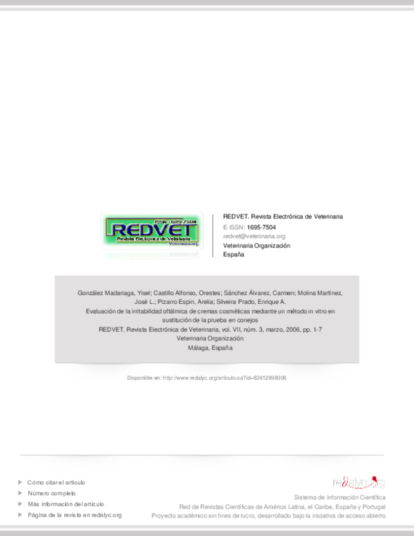 (PDF) Evaluación de la irritabilidad oftálmica de cremas cosméticas ...