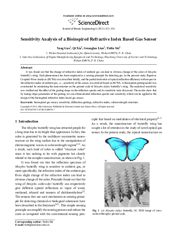 (PDF) Sensitivity Analysis of a Bioinspired Refractive Index Based Gas ...