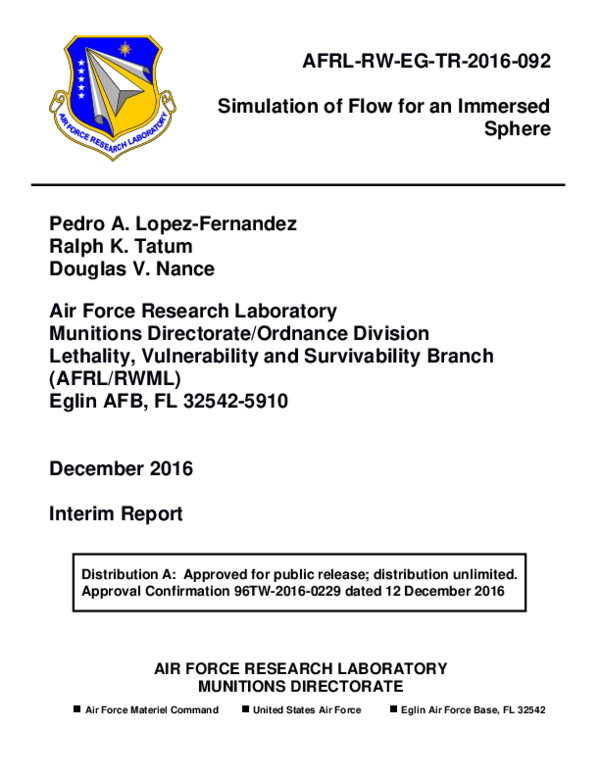 (PDF) Simulation of Flow for an Immersed Sphere