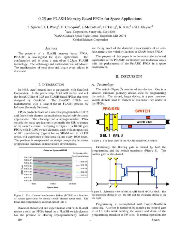 (PDF) 0.25 μm FLASH Memory Based FPGA for Space Applications