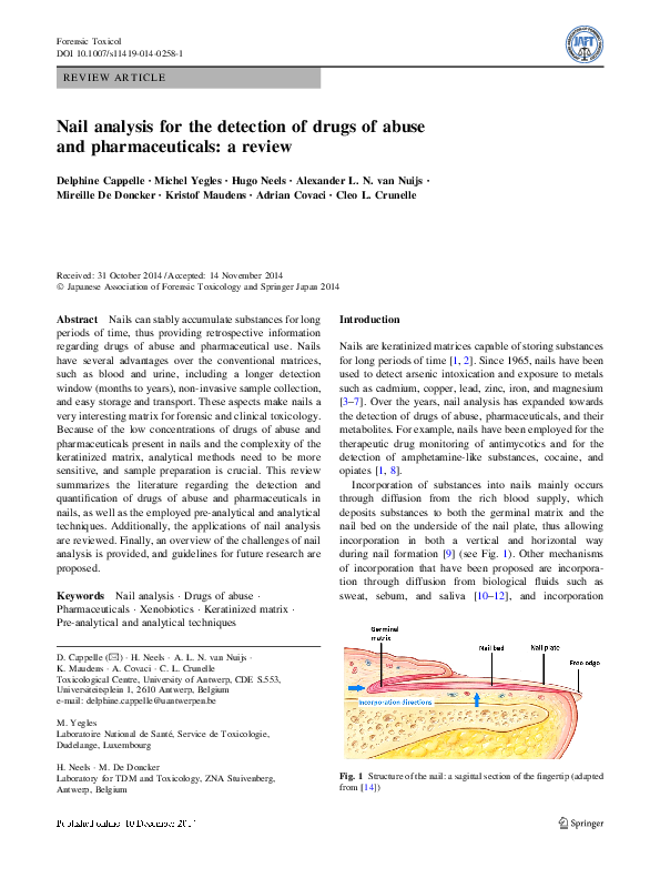 (PDF) Nail analysis for the detection of drugs of abuse and ...