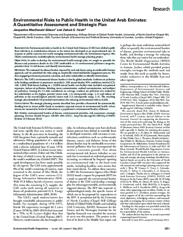 (PDF) Environmental Risks to Public Health in the United Arab Emirates ...
