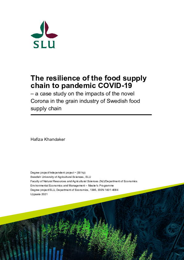 (PDF) The resilience of the food supply chain to pandemic COVID-19 : a ...