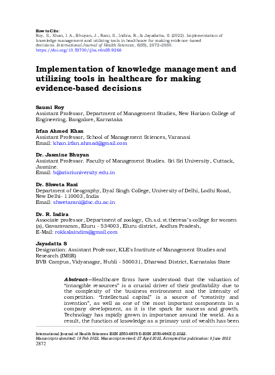 (PDF) Implementation of knowledge management and utilizing tools in ...