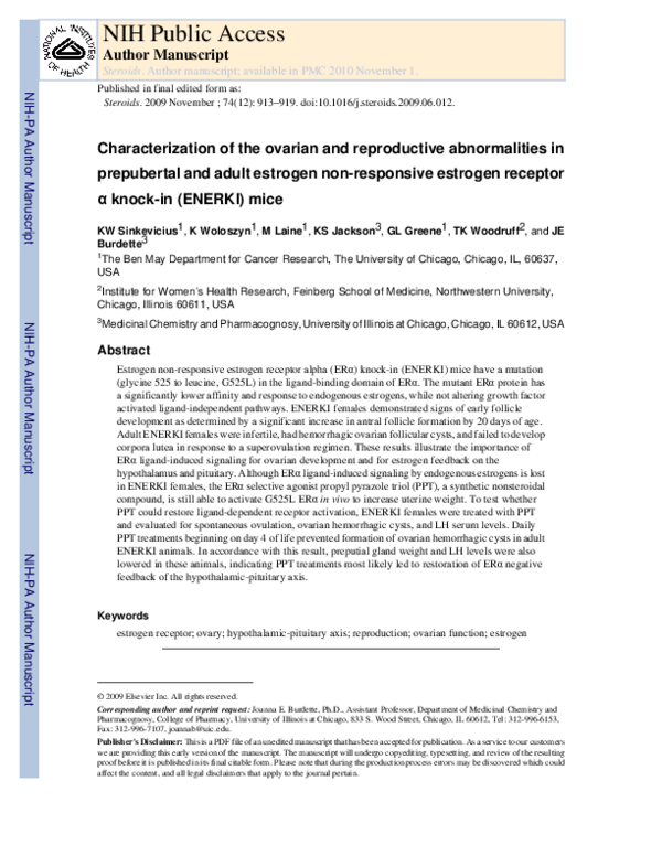 (PDF) Characterization of the ovarian and reproductive abnormalities in ...