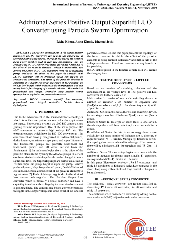 (PDF) Additional Series Positive Output Superlift LUO Converter using ...