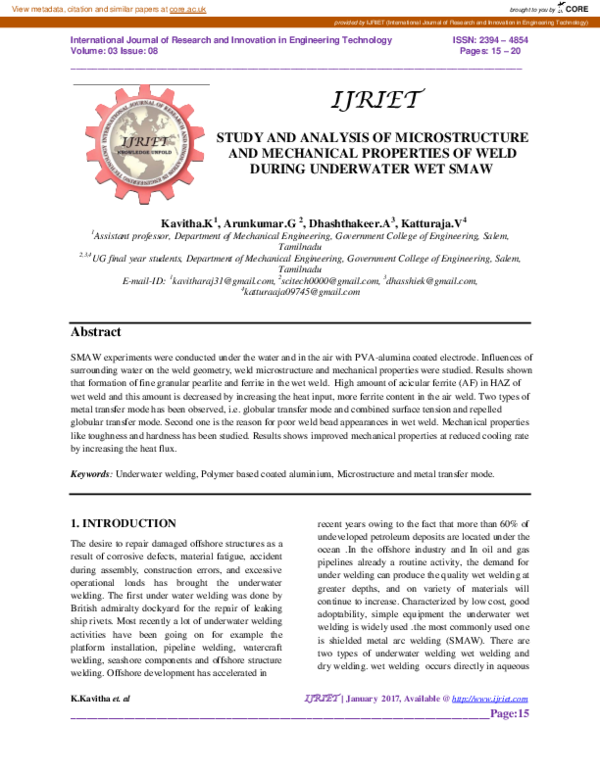 (PDF) Study and Analysis of Microstructure and Mechanical Properties of ...
