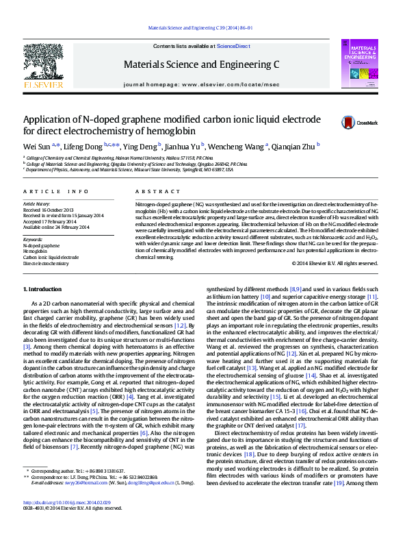 (PDF) Application of N-doped graphene modified carbon ionic liquid ...