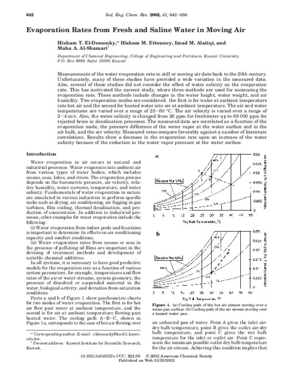 (PDF) Evaporation Rates from Fresh and Saline Water in Moving Air