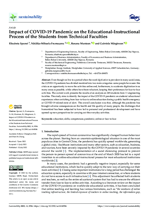 (PDF) Impact of COVID-19 Pandemic on the Educational-Instructional ...