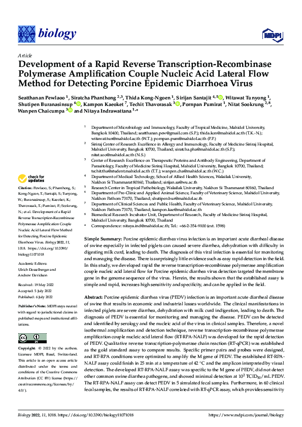 (PDF) Development of a Rapid Reverse Transcription-Recombinase ...